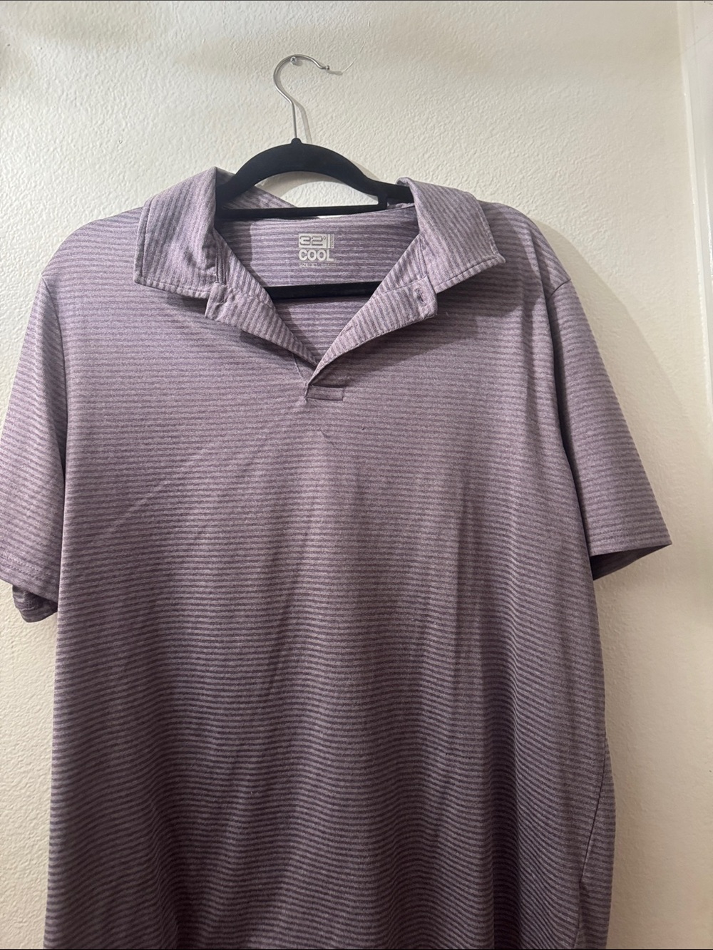 Men's Lavender Micro-Stripe Polo - Cool